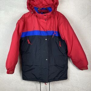 VTG Cabin Creek Ski Jacket Mens Size Small Colorblock 90s Y2K Hooded Puffer‎
